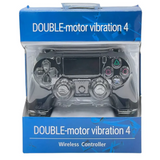 Packaging of a double-motor vibration controller with a clear window showing the product inside.