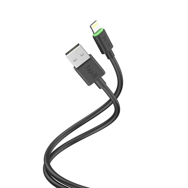 Budi 1M USB-A to Lightining Charge/Sync Cable (Black Color)