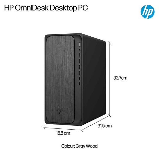 HP OmniDesk M02-0000na Desktop PC - AMD Ryzen 5, 512 GB SSD, Grey Wood